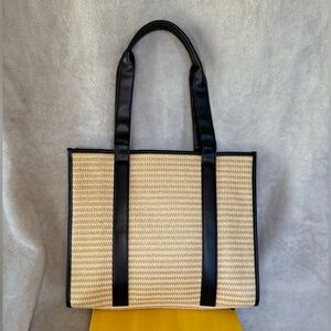 Tan Woven Tote Bag or Computer Bag